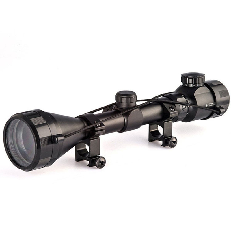 3-9x50 เช่นขอบเขตการล่าสัตว์ยุทธวิธี Rgb Illumination Reticle Riflescope Air Soft Rifle