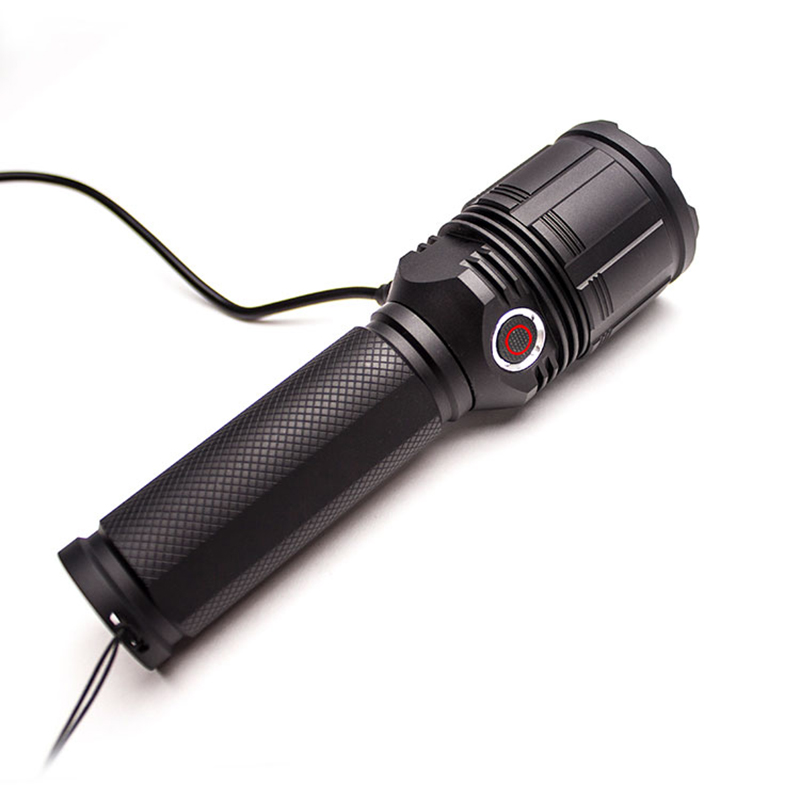 อลูมิเนียมอัลลอยด์แบบพกพาไฟฉายแบบชาร์จไฟได้ 1500 Lumens Xhp50 Led