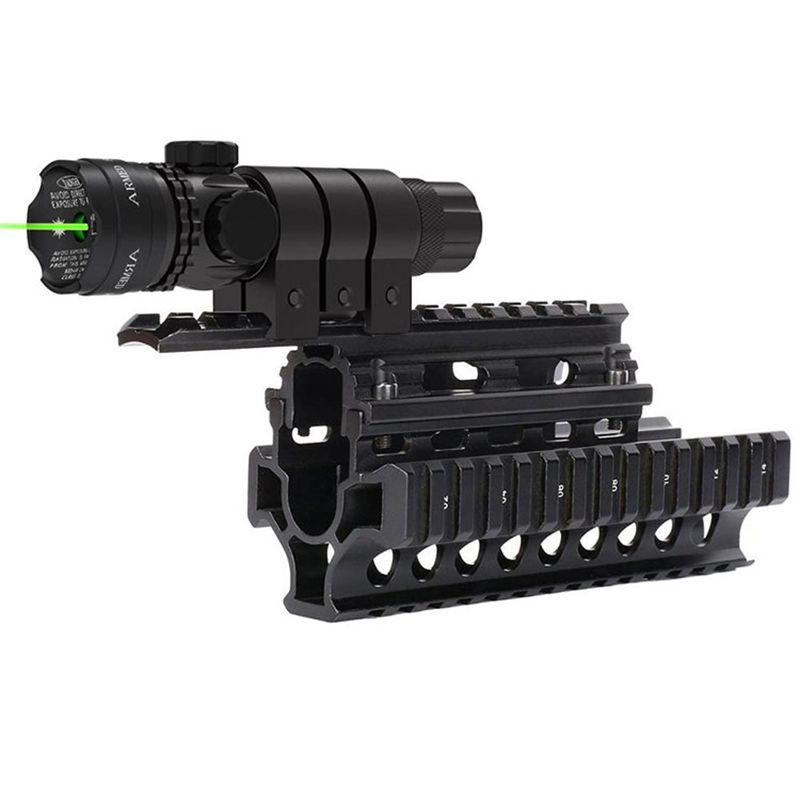 ยุทธวิธีการล่าสัตว์กลางแจ้งยิงปืนไรเฟิล Glock Picatinny Rail Mount Green Dot Sight ขอบเขตเลเซอร์สำหรับปืนพก