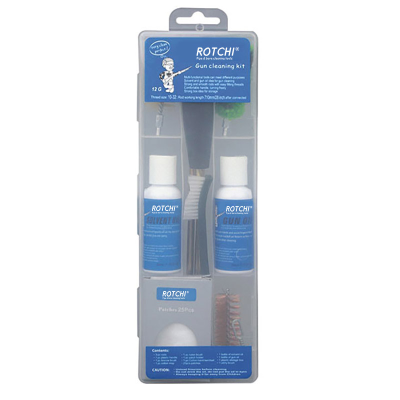 ชุดทำความสะอาดปืนลมปืนกล่องใสพร้อมขวดน้ำมัน